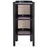 Versailles 11 3/4" Wide Black Natural Cane 2-Shelf End Table