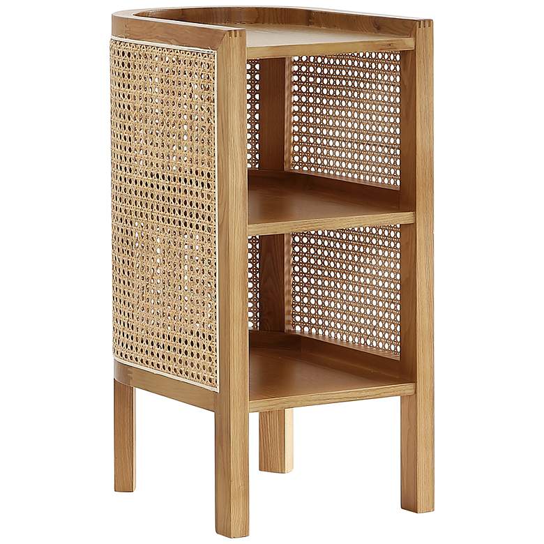 Image 2 Versailles 11 3/4" Wide Natural Wood 2-Shelf End Table