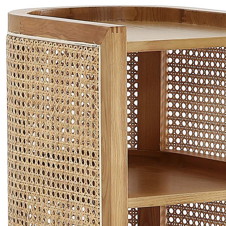 Image 3 Versailles 11 3/4" Wide Natural Wood 2-Shelf End Table more views