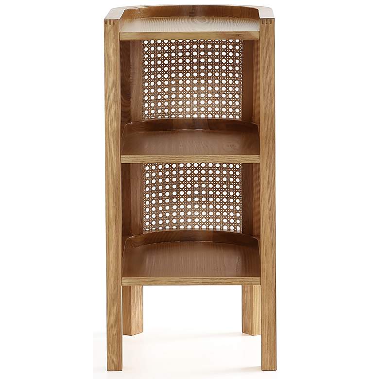 Image 7 Versailles 11 3/4" Wide Natural Wood 2-Shelf End Table more views
