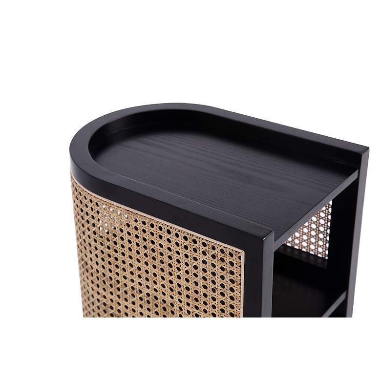 Image 4 Versailles 11 3/4"W Black Natural Cane End Tables Set of 2 more views