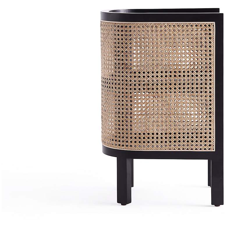 Image 6 Versailles 11 3/4"W Black Natural Cane End Tables Set of 2 more views