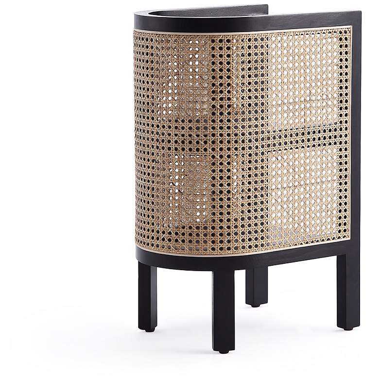 Image 7 Versailles 11 3/4"W Black Natural Cane End Tables Set of 2 more views