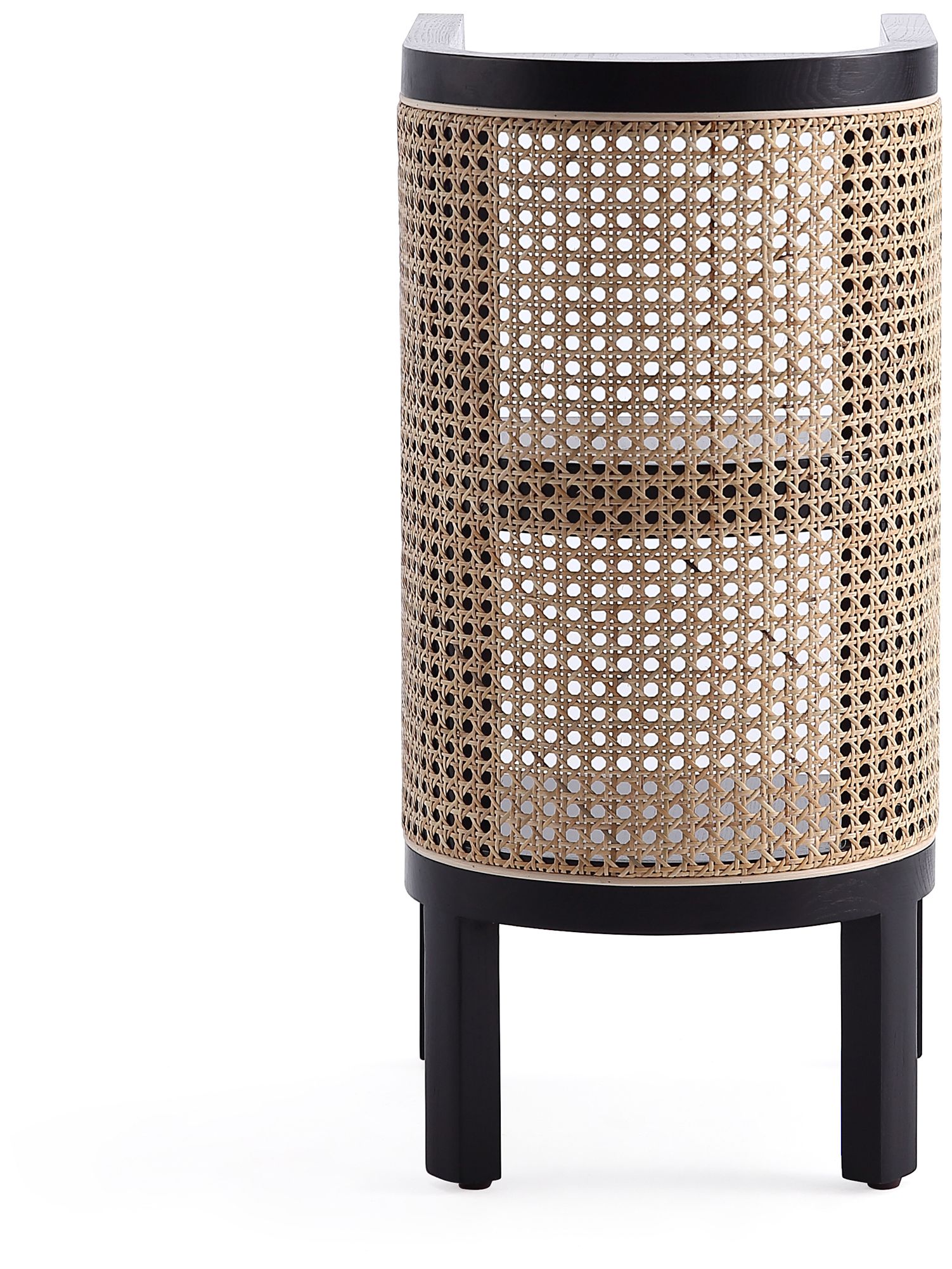 Versailles 11 3/4"W Black Natural Cane End Tables Set of 2