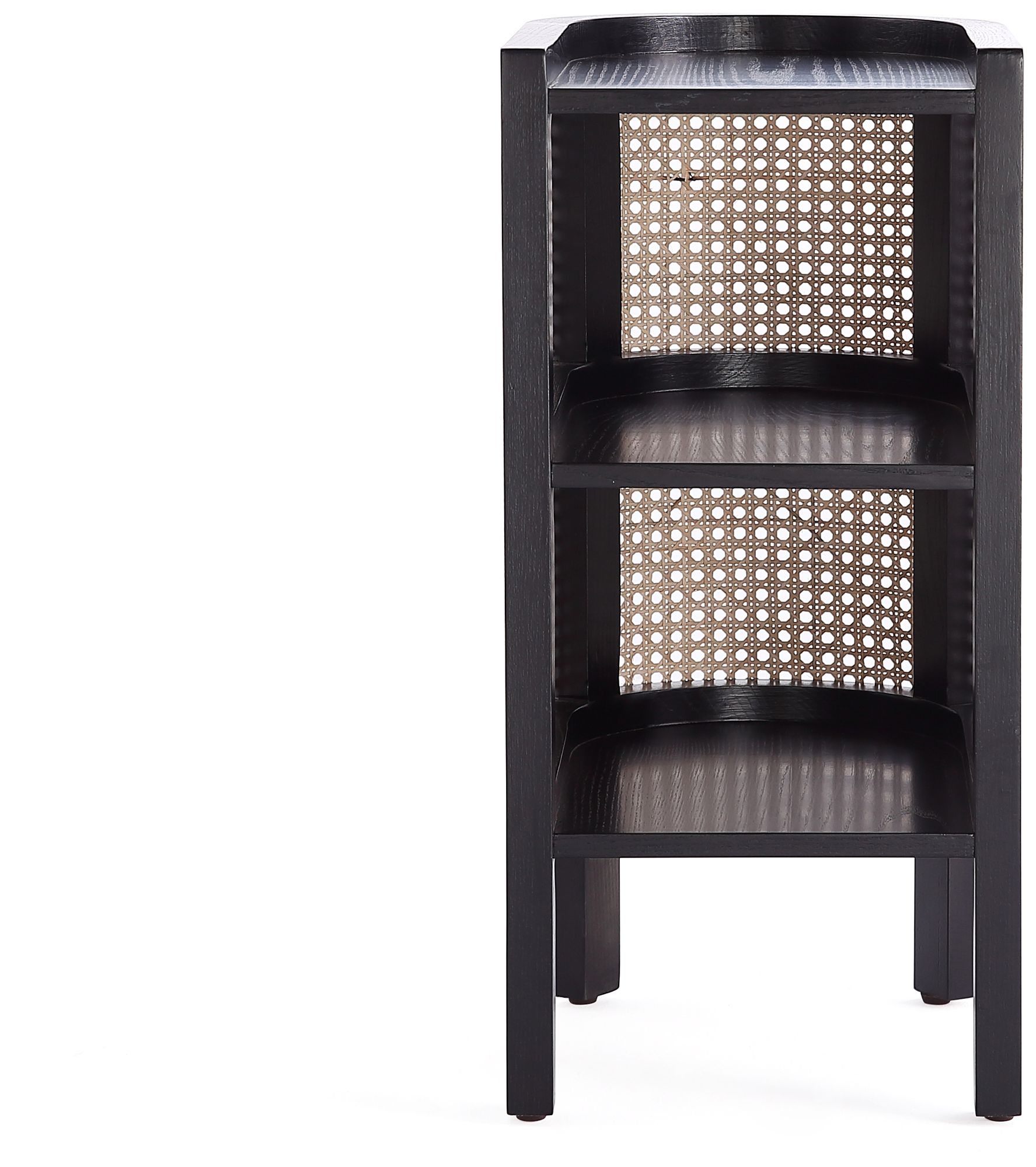 Versailles 11 3/4"W Black Natural Cane End Tables Set of 2