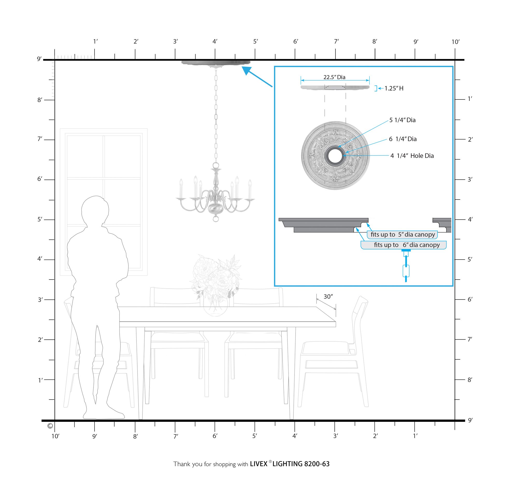 Versailles 22.5-in x 22.5-in Verona Bronze Polyurethane Ceiling Medallion