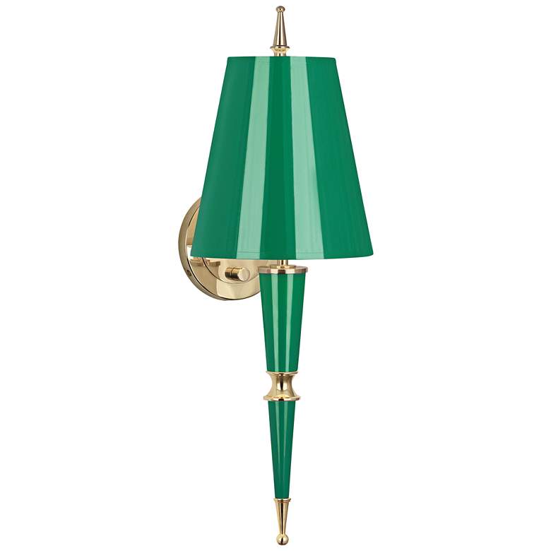 Image 1 Versailles 23 1/4 inchH Emerald Shade Emerald Lacquer Wall Lamp