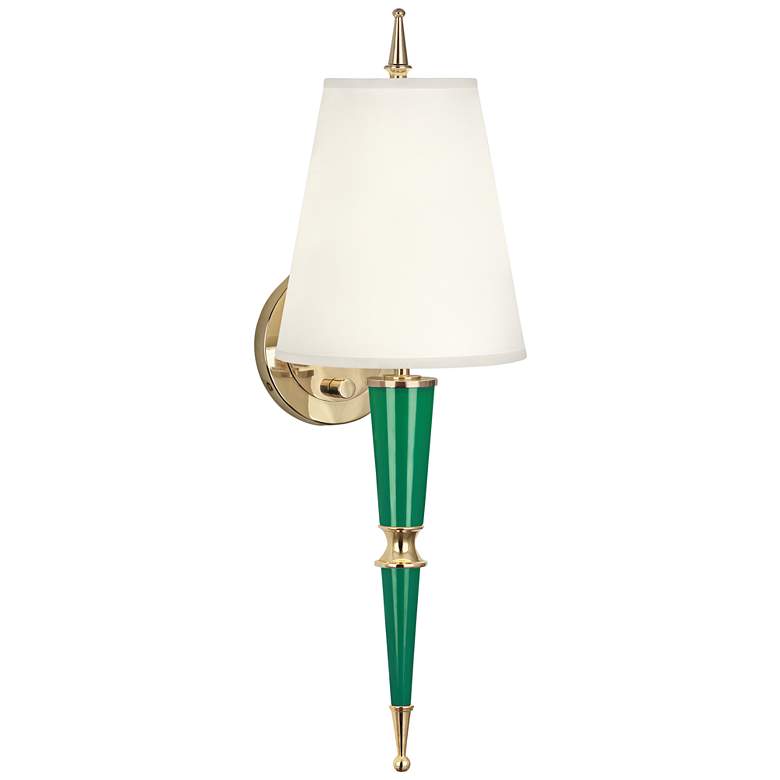 Image 1 Versailles 23 1/4 inchH Fondine Shade Emerald Lacquer Wall Lamp