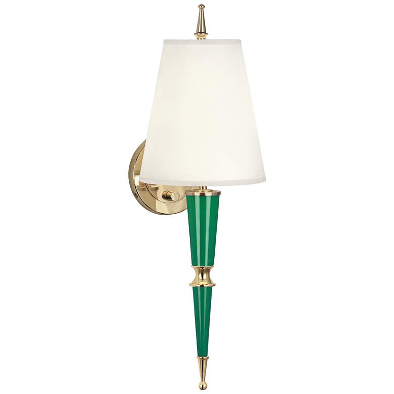 Image 1 Versailles 23 1/4"H Fondine Shade Emerald Lacquer Wall Lamp
