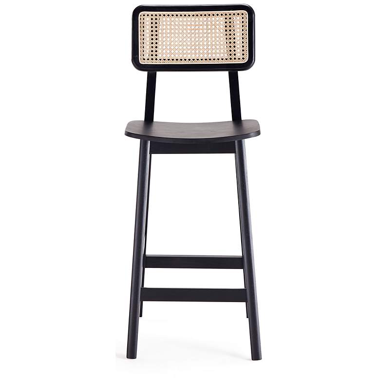 Image 7 Versailles 26" Matte Black Wood Counter Stool more views