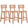 Versailles 26" Matte Nature Wood Counter Stools Set of 3