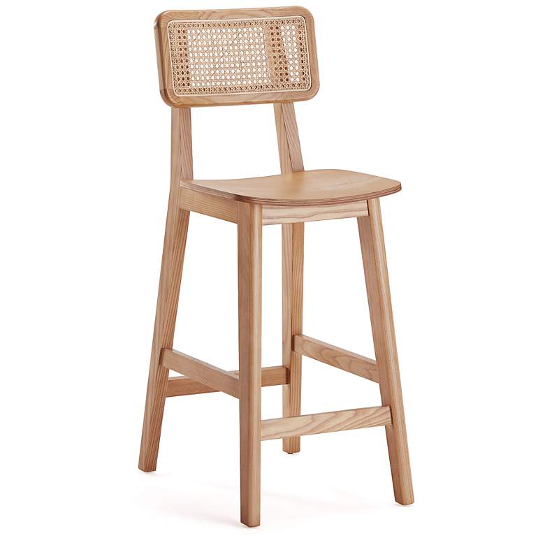Image 7 Versailles 26" Matte Nature Wood Counter Stools Set of 3 more views