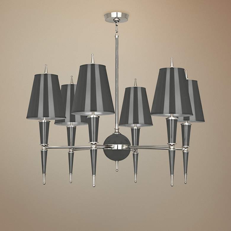 Image 1 Versailles 36 3/4" Wide Ash Lacquer 6-Light Chandelier