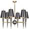Versailles 36 3/4"W Ash Lacquer and Ash Shade Chandelier