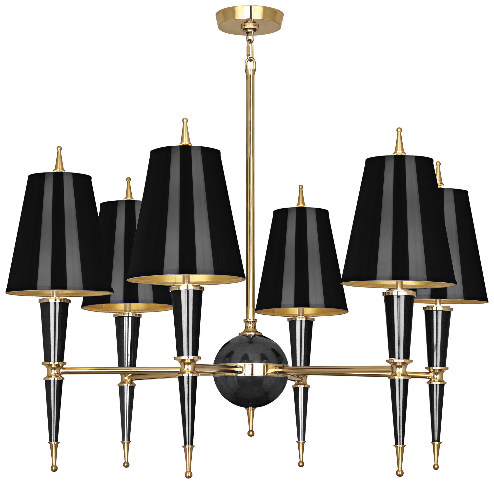 black shade chandelier