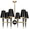 Versailles 36 3/4"W Black Lacquer and Black Shade Chandelier