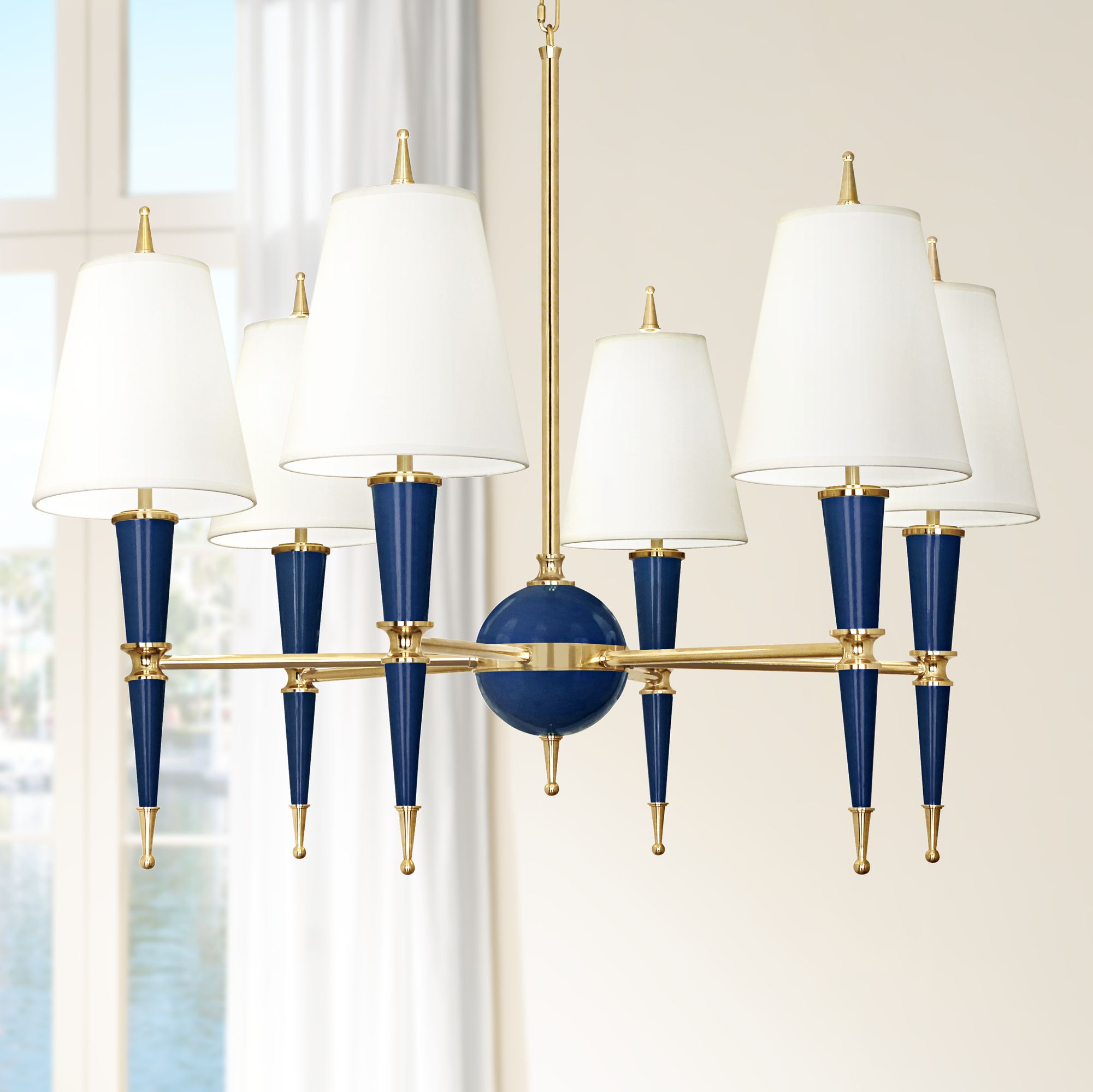 navy chandelier