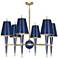 Versailles 36 3/4"W Navy Lacquer and Navy Shade Chandelier