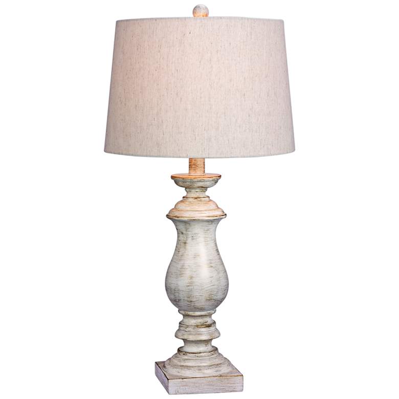 Image 1 Versailles Aged White Finish Traditional Urn Vase Table Lamp