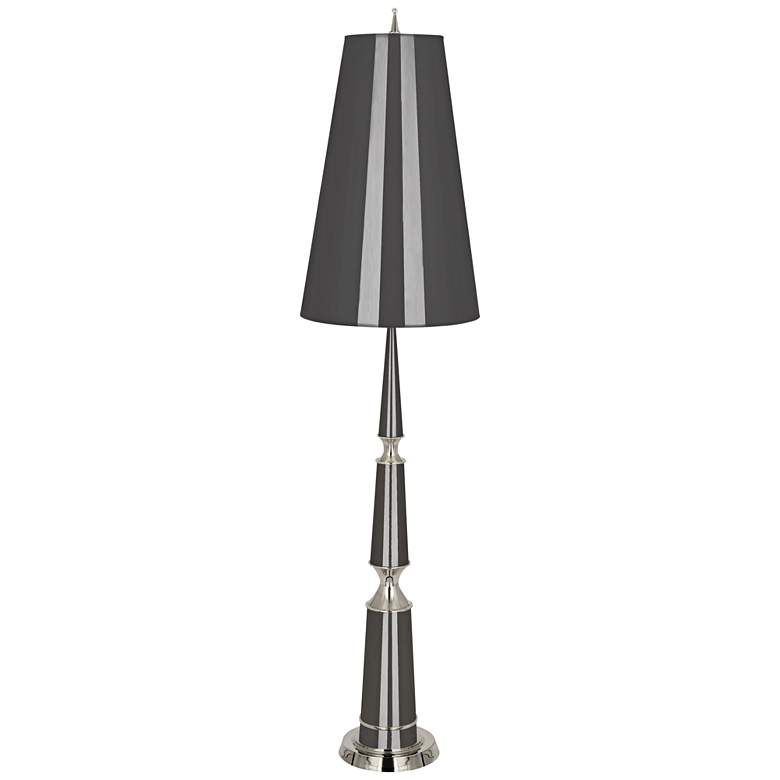 Image 1 Versailles Ash Gray Lacquer Floor Lamp with Ash Shade