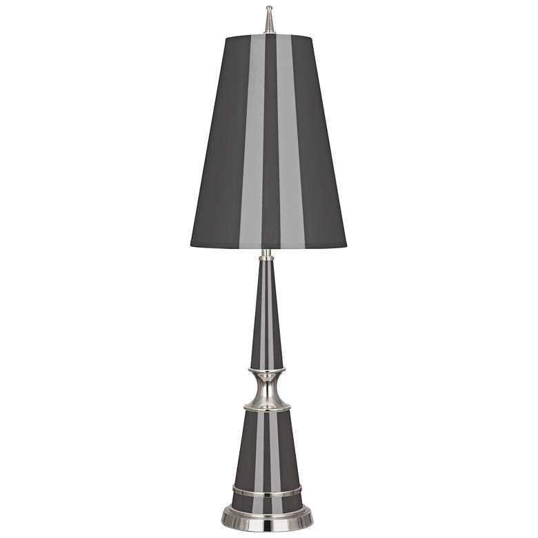 Image 1 Versailles Ash Gray Lacquer Table Lamp with Ash Shade