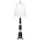 Versailles Black Lacquer Buffet Table Lamp with Ascot Shade