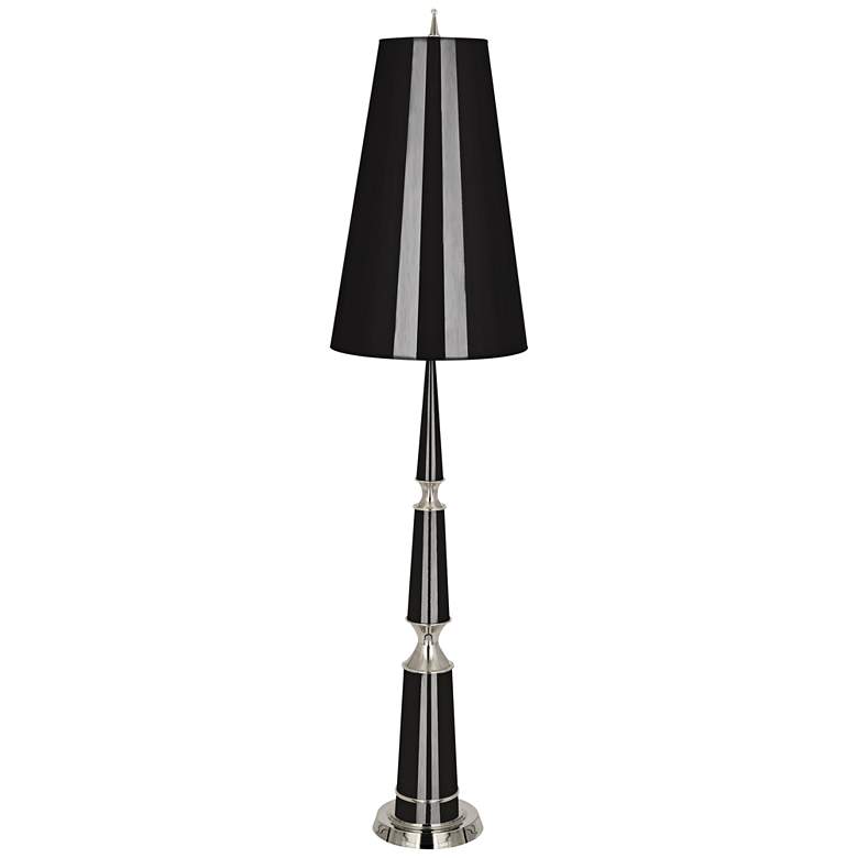 Image 1 Versailles Black Lacquer Floor Lamp with Black Shade