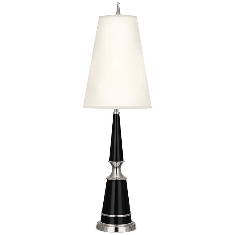 Image 1 Versailles Black Lacquer Table Lamp with Ascot Shade