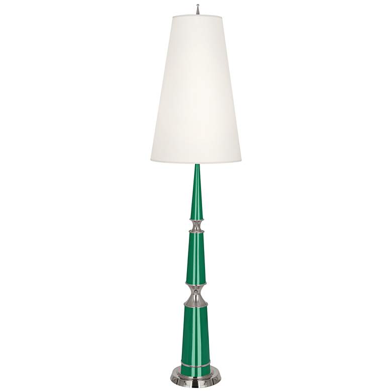 Image 1 Versailles Emerald Green Lacquer Floor Lamp with Ascot Shade