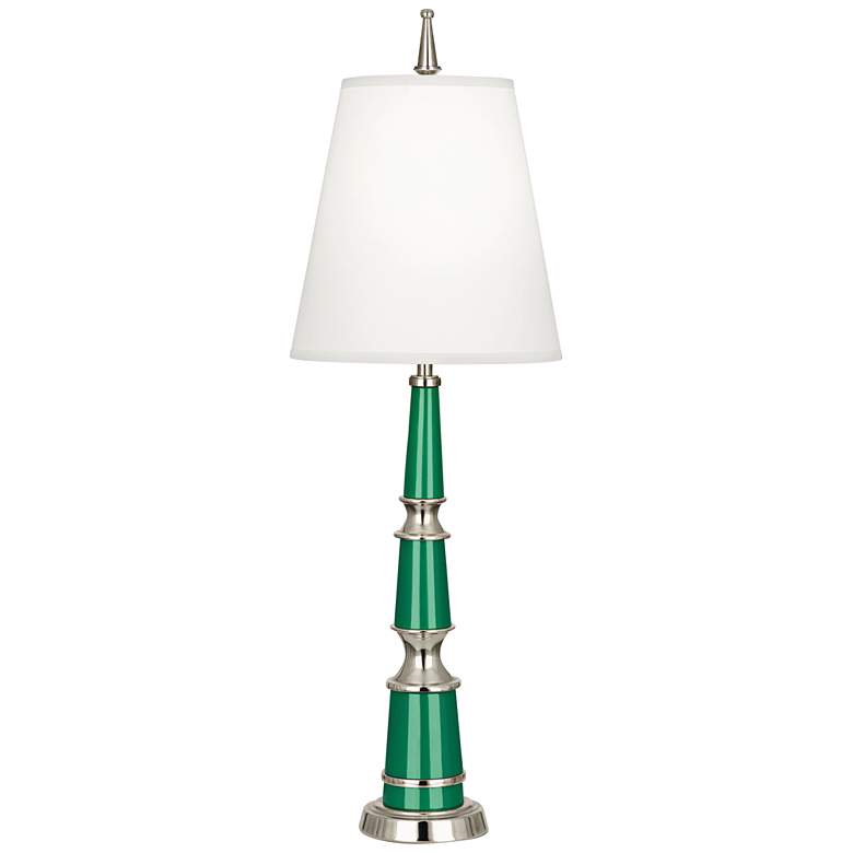 Image 1 Versailles Emerald Green White Shade Buffet Table Lamp