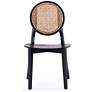 Versailles Matte Black Wood Round Dining Chairs Set of 2 in scene