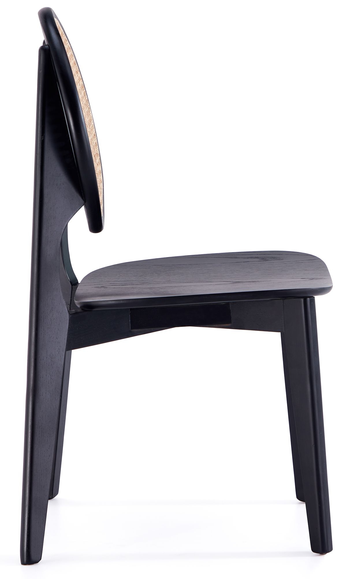 Versailles Matte Black Wood Round Dining Chairs Set of 2 in scene