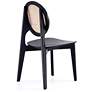 Versailles Matte Black Wood Round Dining Chairs Set of 2 in scene