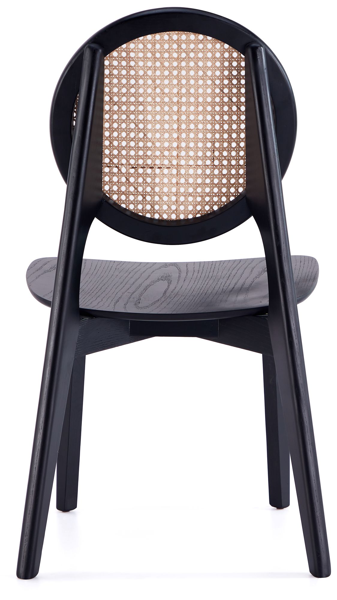 Versailles Matte Black Wood Round Dining Chairs Set of 2 in scene