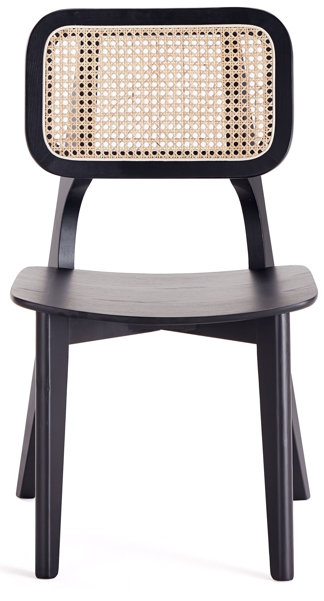 Versailles Matte Black Wood Square Dining Chairs Set of 2 in scene