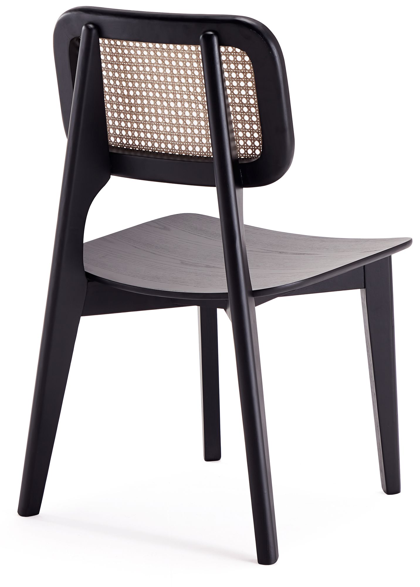 Versailles Matte Black Wood Square Dining Chairs Set of 2 in scene