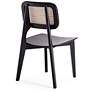 Versailles Matte Black Wood Square Dining Chairs Set of 2 in scene