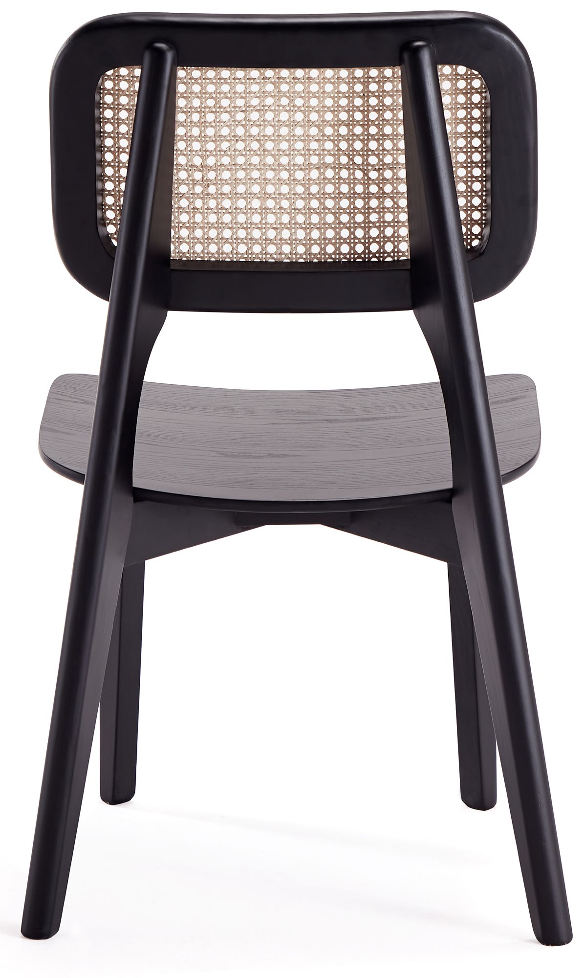 Versailles Matte Black Wood Square Dining Chairs Set of 2 in scene