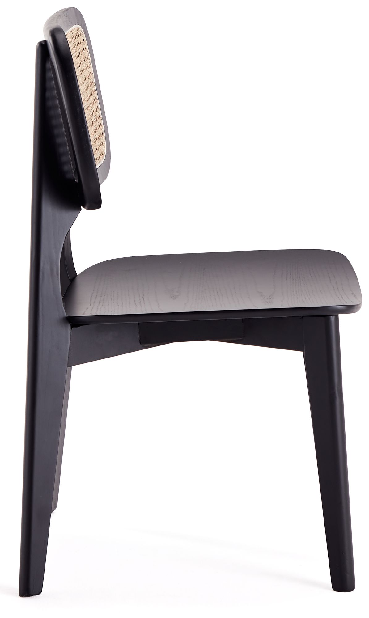 Versailles Matte Black Wood Square Dining Chairs Set of 2 in scene