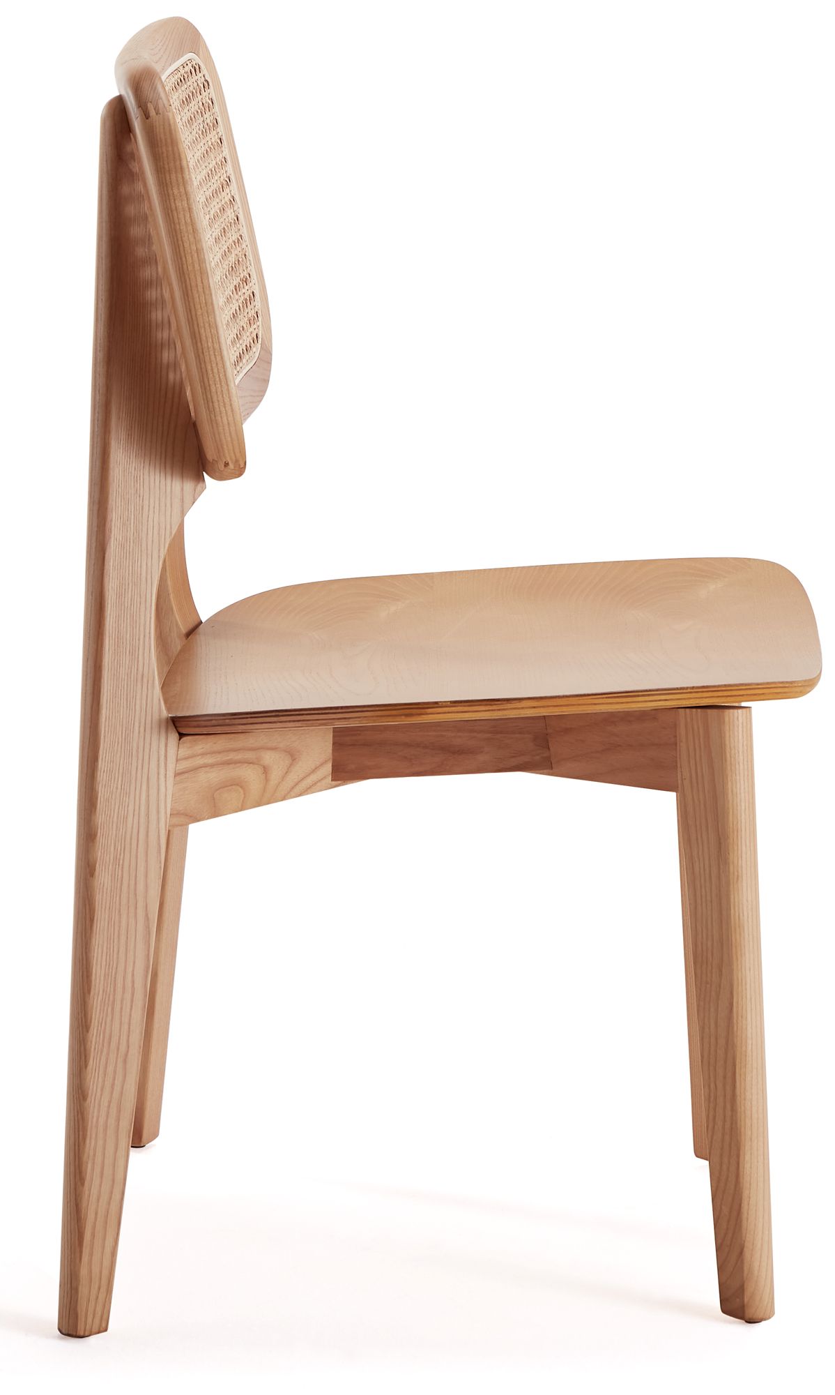 Versailles Matte Nature Wood Square Dining Chairs Set of 2 in scene