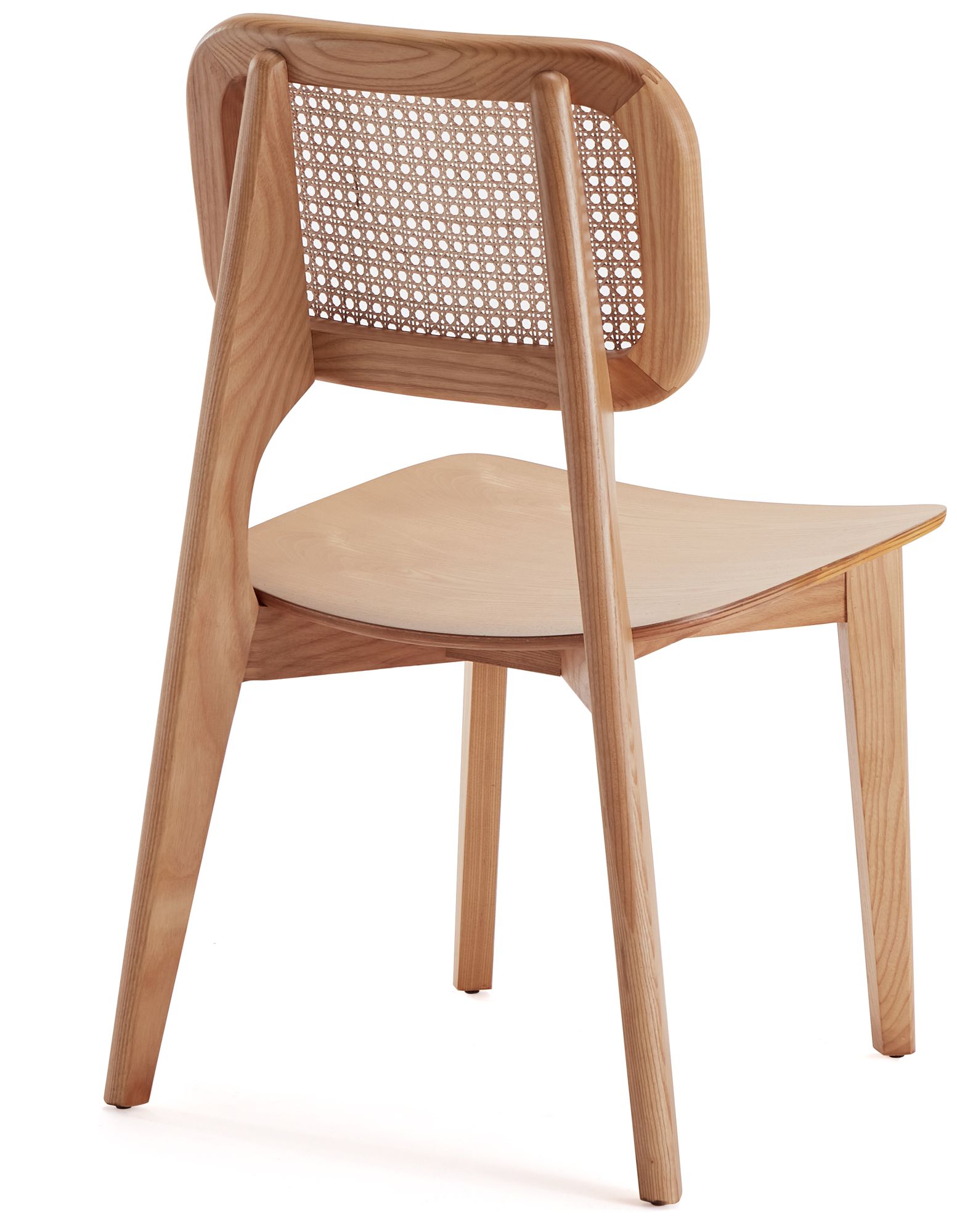 Versailles Matte Nature Wood Square Dining Chairs Set of 2 in scene