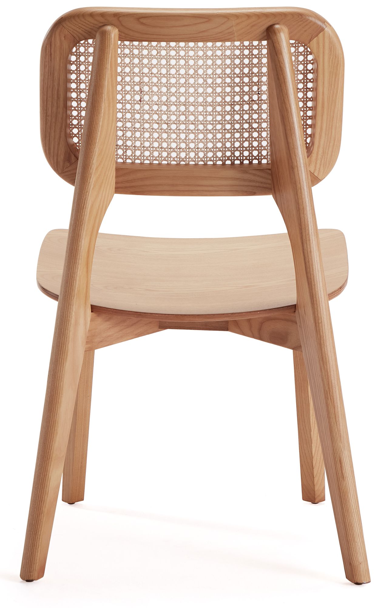 Versailles Matte Nature Wood Square Dining Chairs Set of 2 in scene