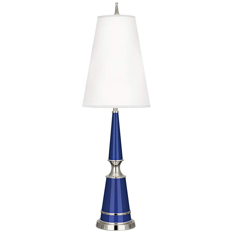 Image 1 Versailles Navy Lacquer Table Lamp with Ascot Shade