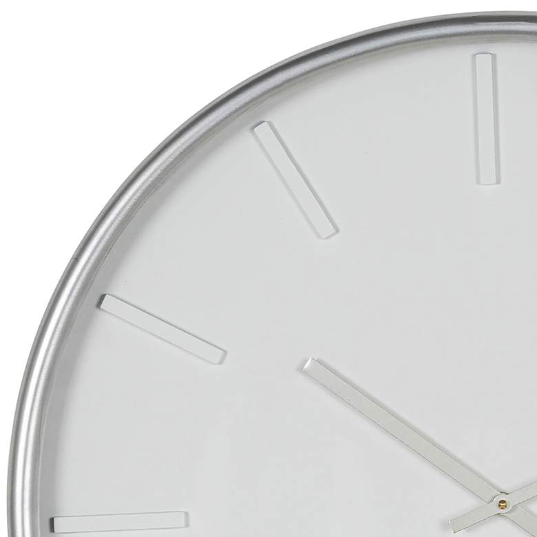 Image 3 Versailles Shiny Silver Leaf 24" Round Wall Clock more views