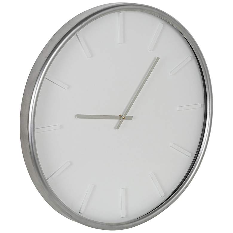 Image 5 Versailles Shiny Silver Leaf 24" Round Wall Clock more views