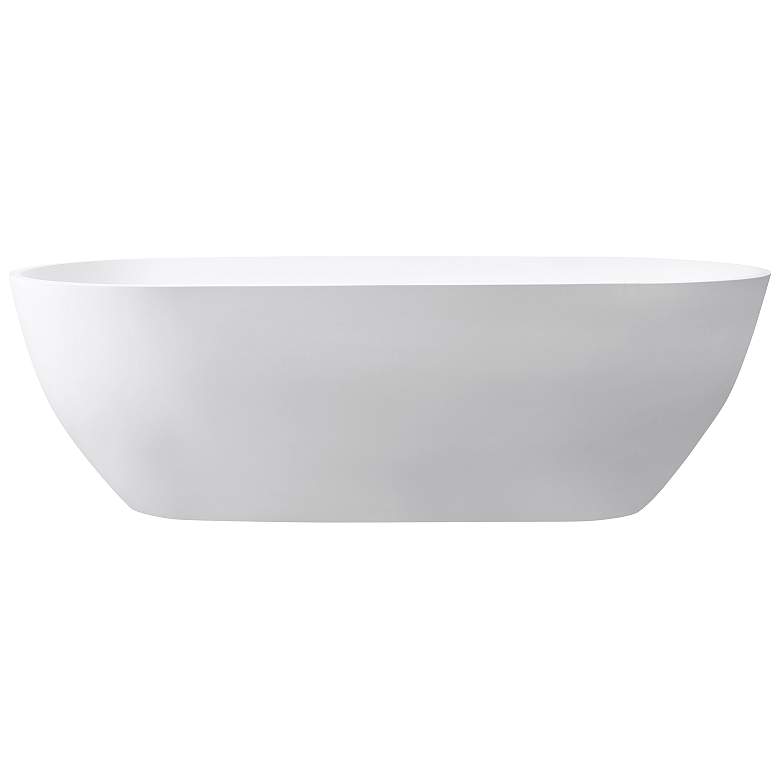 Image 1 VersaStone White 68 1/2 inch Curved Free-Standing Bathtub