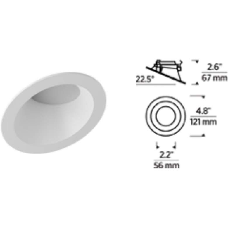 Image 2 Verse 3" White LED Round Sloped for Fixed Downlights Set of 2 more views