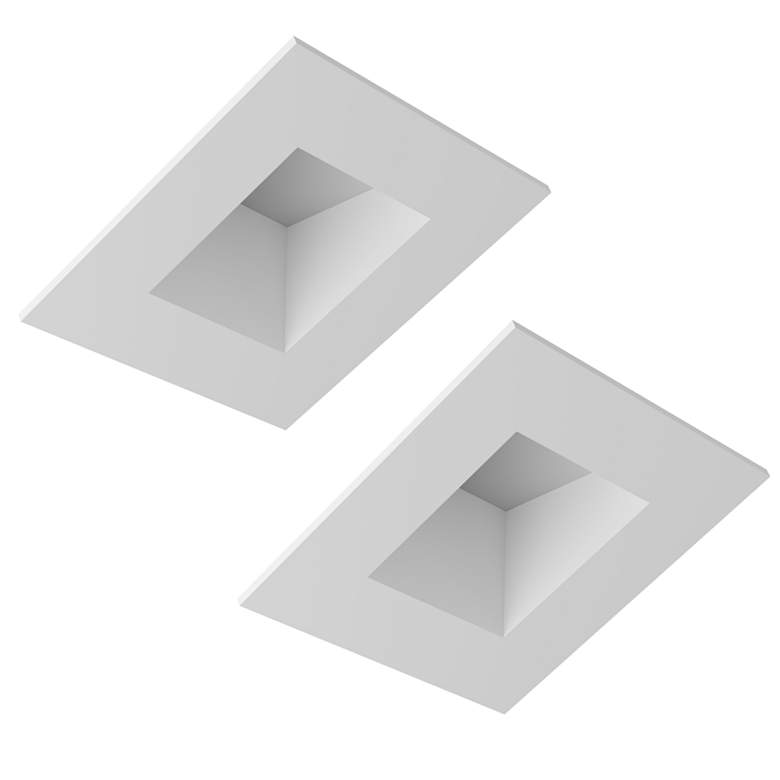 Image 1 Verse 3" White LED Square Sloped Fixed Downlights Set of 2