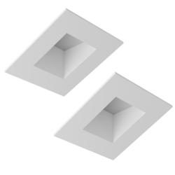Verse 3&quot; White LED Square Sloped Fixed Downlights Set of 2