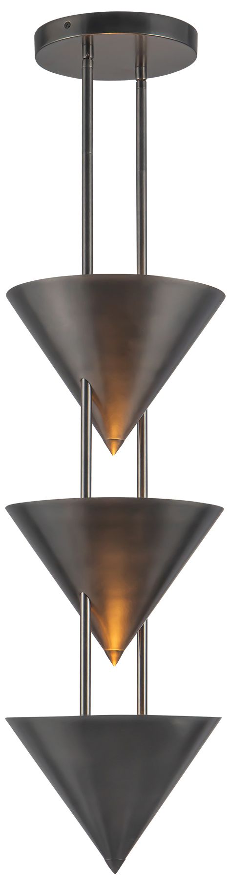 Image 3 Versus 28-in Aged Steel 3 Light Pendant more views